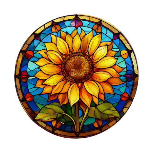 Sunflower Circular Glass Suncatcher Worktop Saver